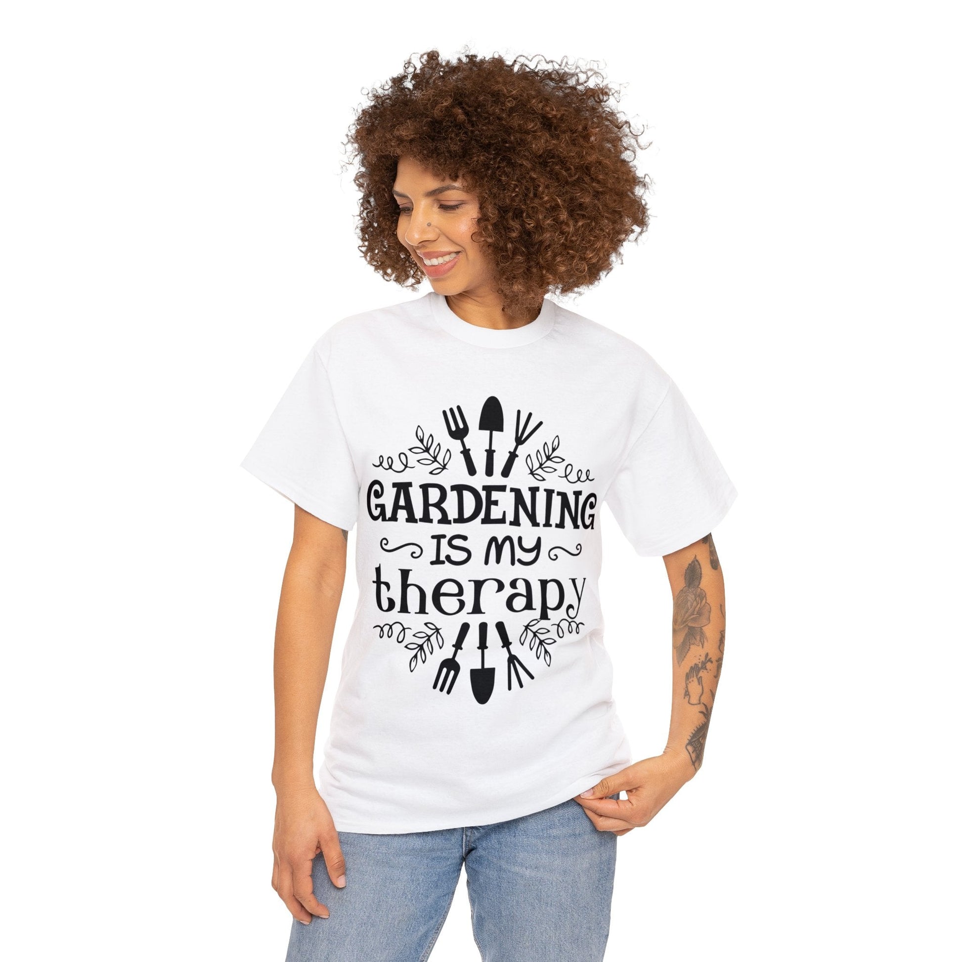 Gardening is my Therapy Shirt for Garden Lover Unisex Heavy Cotton Tee.