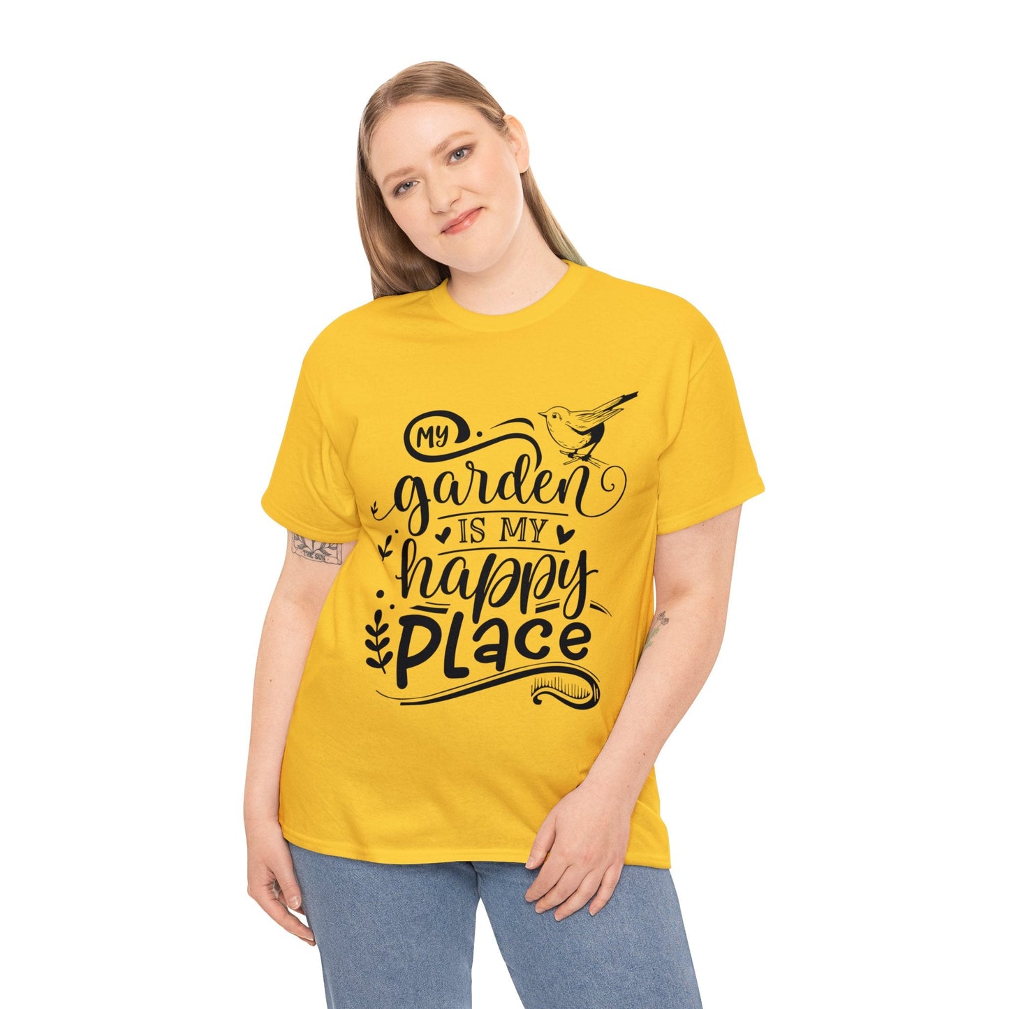 My Garden Is My Happy Place Shirt for Garden Lover Unisex Heavy Cotton Tee.