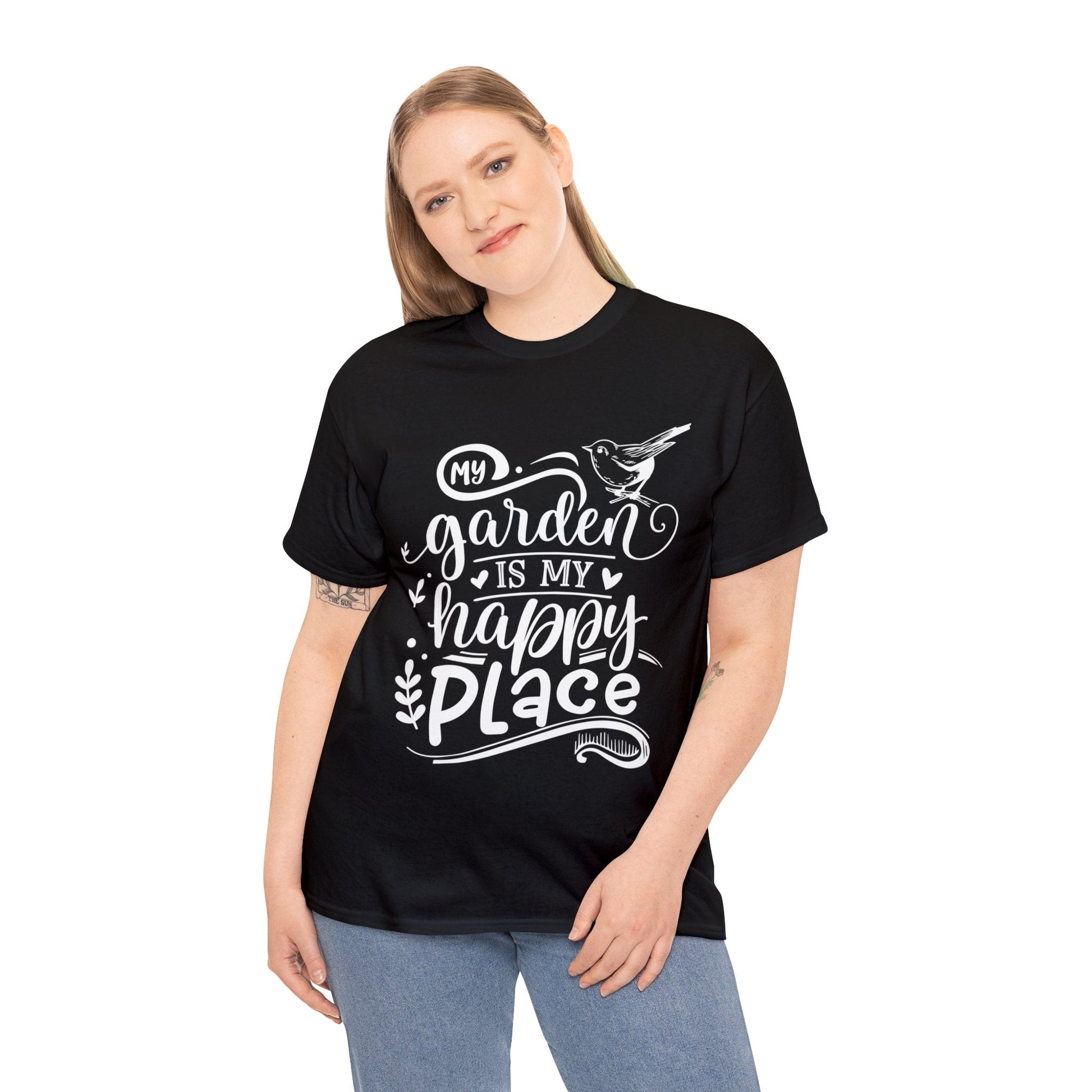 My Garden Is My Happy Place Shirt for Garden Lover Unisex Heavy Cotton Tee.