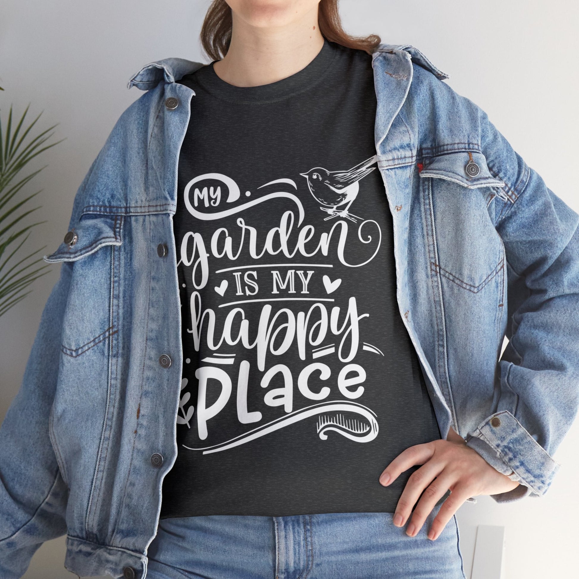 My Garden Is My Happy Place Shirt for Garden Lover Unisex Heavy Cotton Tee.