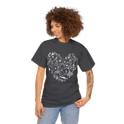 Heart Gardening Shirt for Garden Lover Unisex Heavy Cotton Tee.