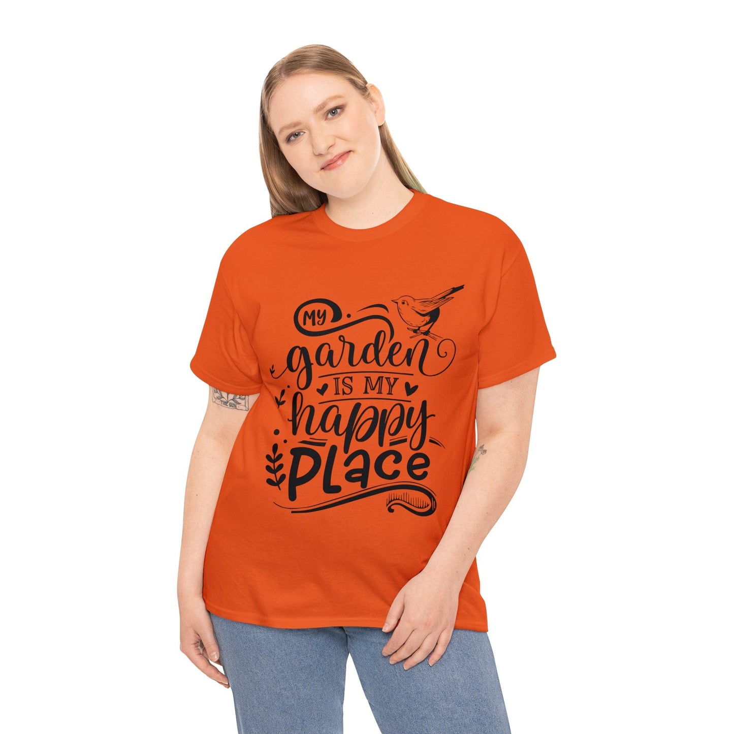 My Garden Is My Happy Place Shirt for Garden Lover Unisex Heavy Cotton Tee.