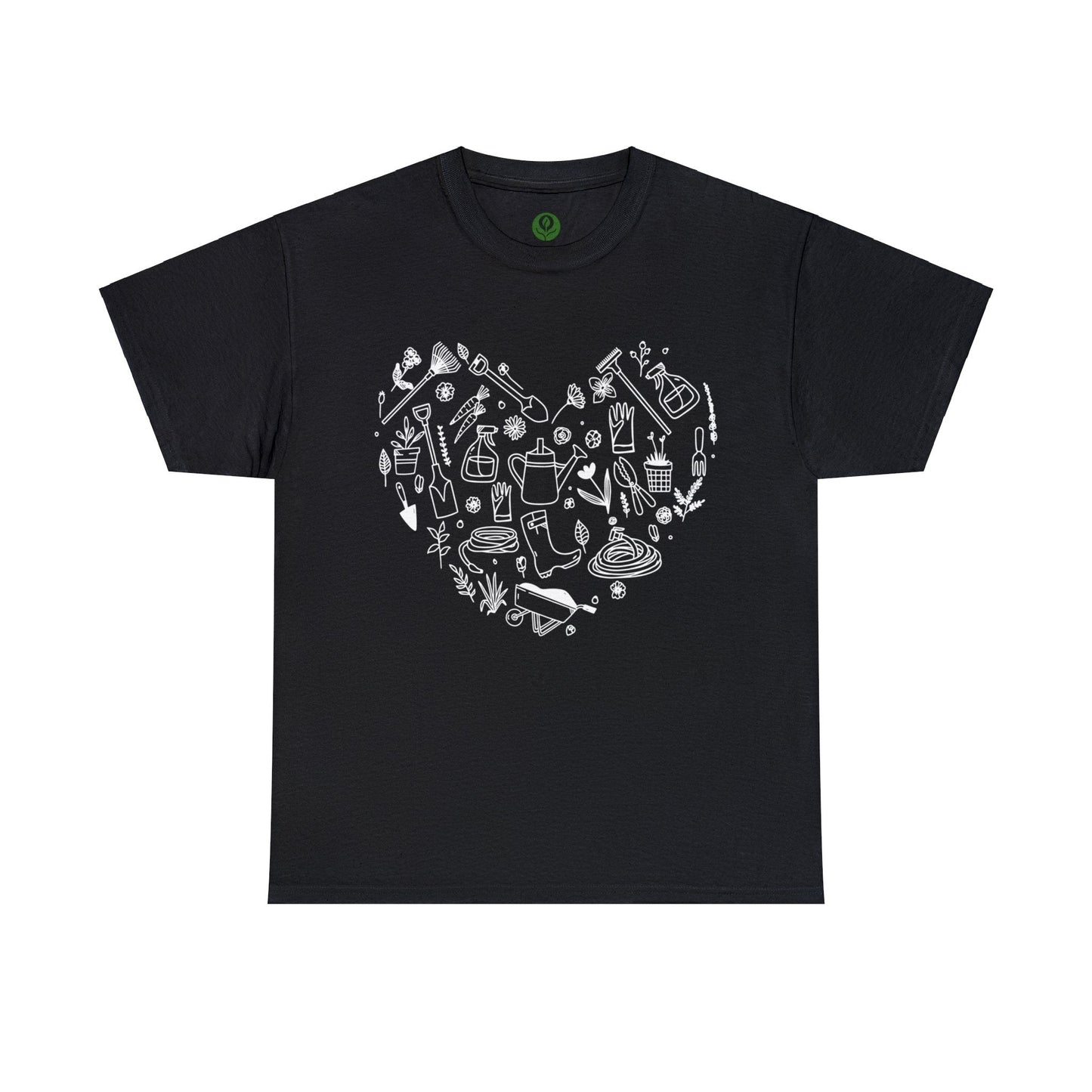 Heart Gardening Shirt for Garden Lover Unisex Heavy Cotton Tee.