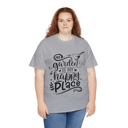 My Garden Is My Happy Place Shirt for Garden Lover Unisex Heavy Cotton Tee.