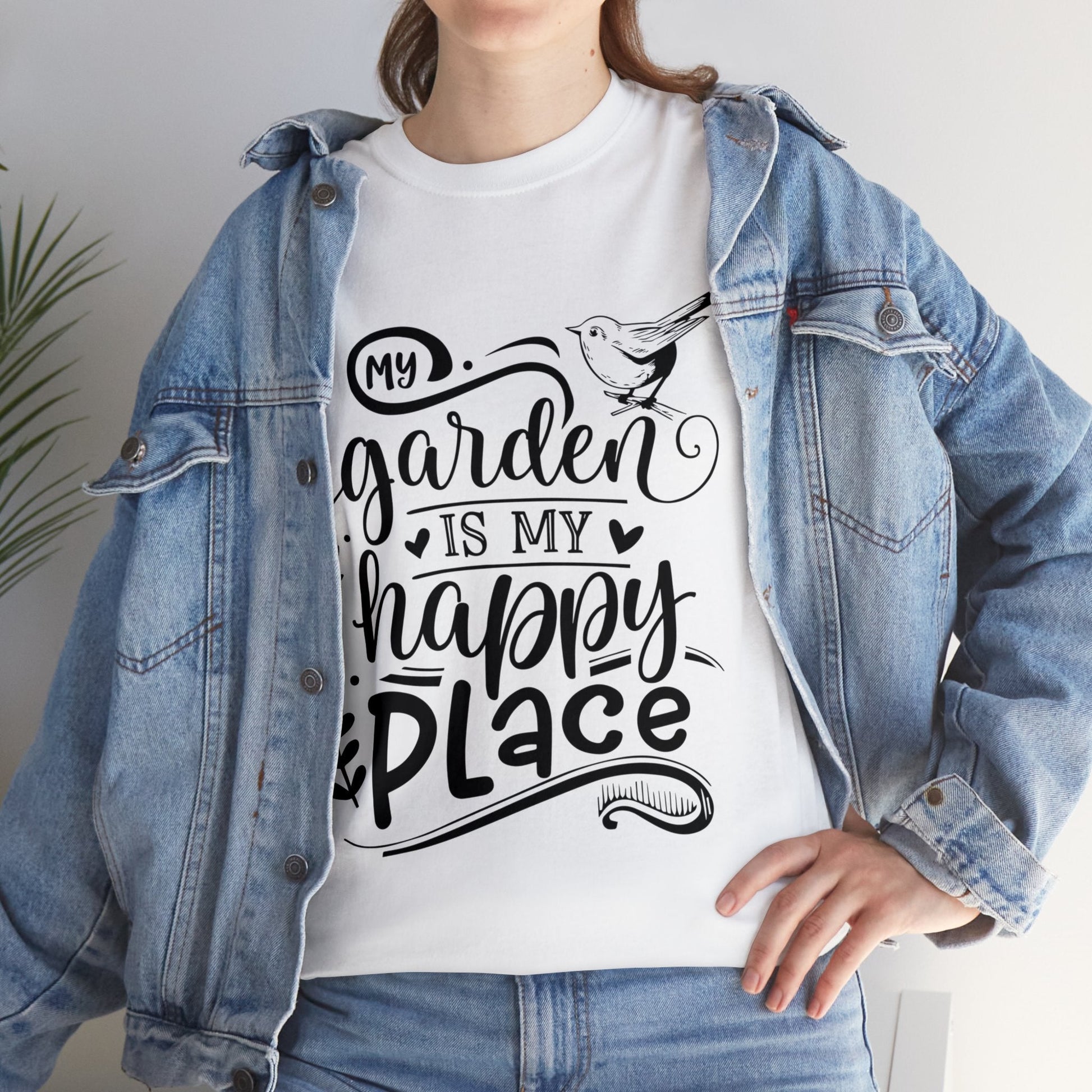 My Garden Is My Happy Place Shirt for Garden Lover Unisex Heavy Cotton Tee.