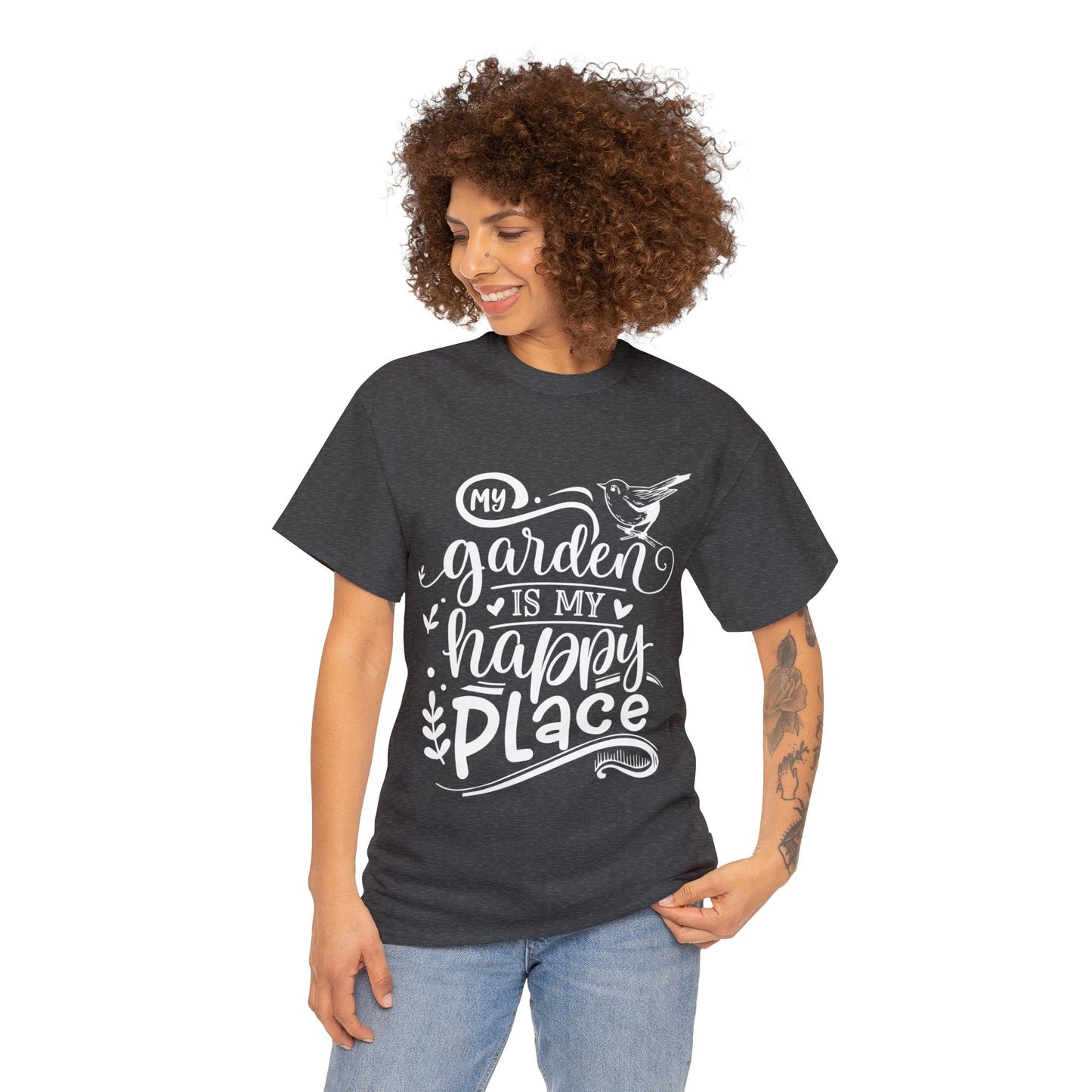 My Garden Is My Happy Place Shirt for Garden Lover Unisex Heavy Cotton Tee.