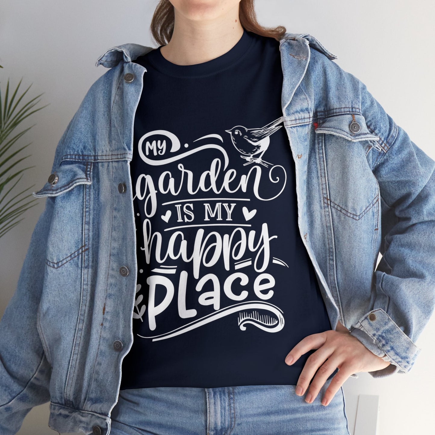 My Garden Is My Happy Place Shirt for Garden Lover Unisex Heavy Cotton Tee.