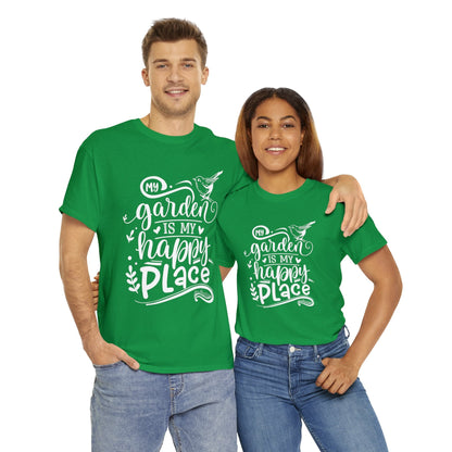 My Garden Is My Happy Place Shirt for Garden Lover Unisex Heavy Cotton Tee.