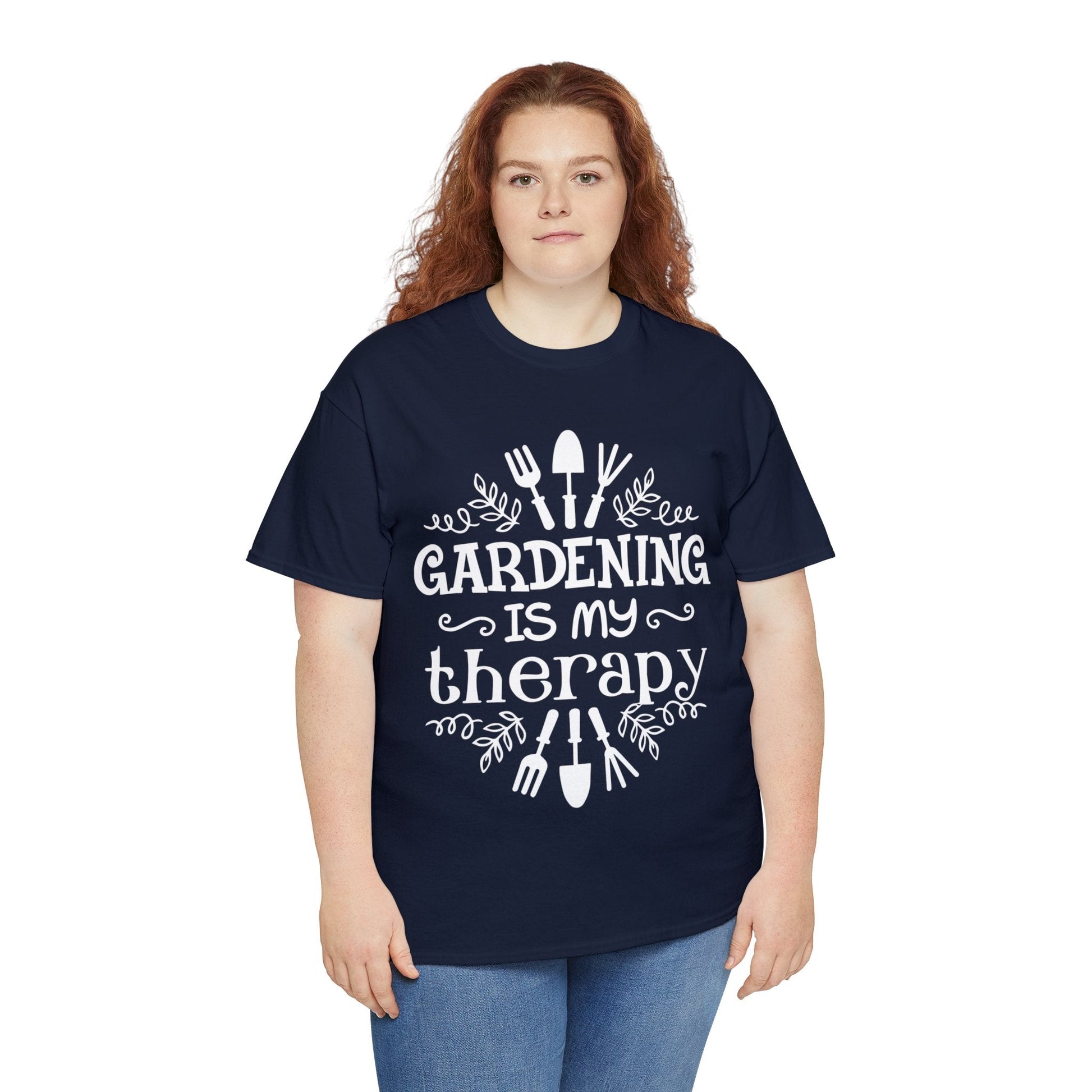 Gardening is my Therapy Shirt for Garden Lover Unisex Heavy Cotton Tee.