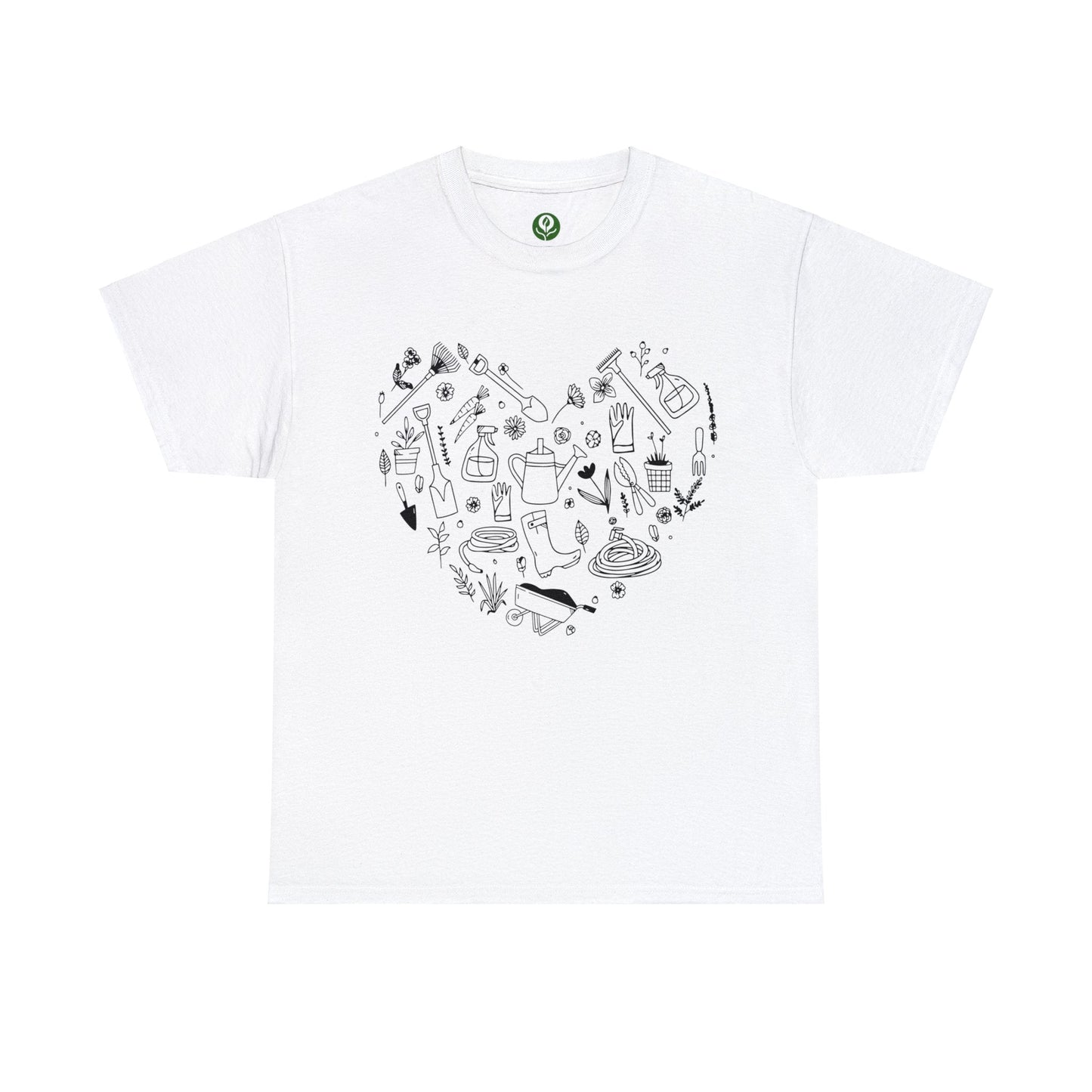 Heart Gardening Shirt for Garden Lover Unisex Heavy Cotton Tee.