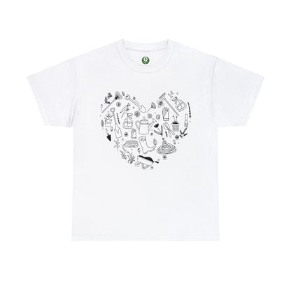 Heart Gardening Shirt for Garden Lover Unisex Heavy Cotton Tee.