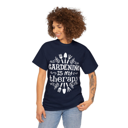 Gardening is my Therapy Shirt for Garden Lover Unisex Heavy Cotton Tee.