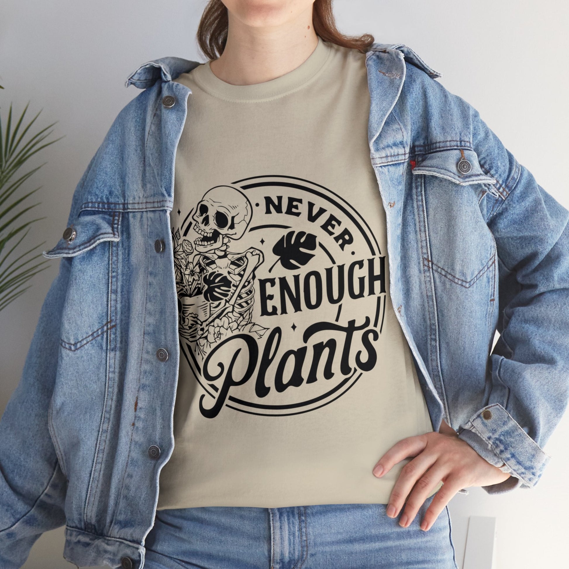 Never Enough Plants Skull Shirt for Garden Lover Unisex Heavy Cotton Tee.