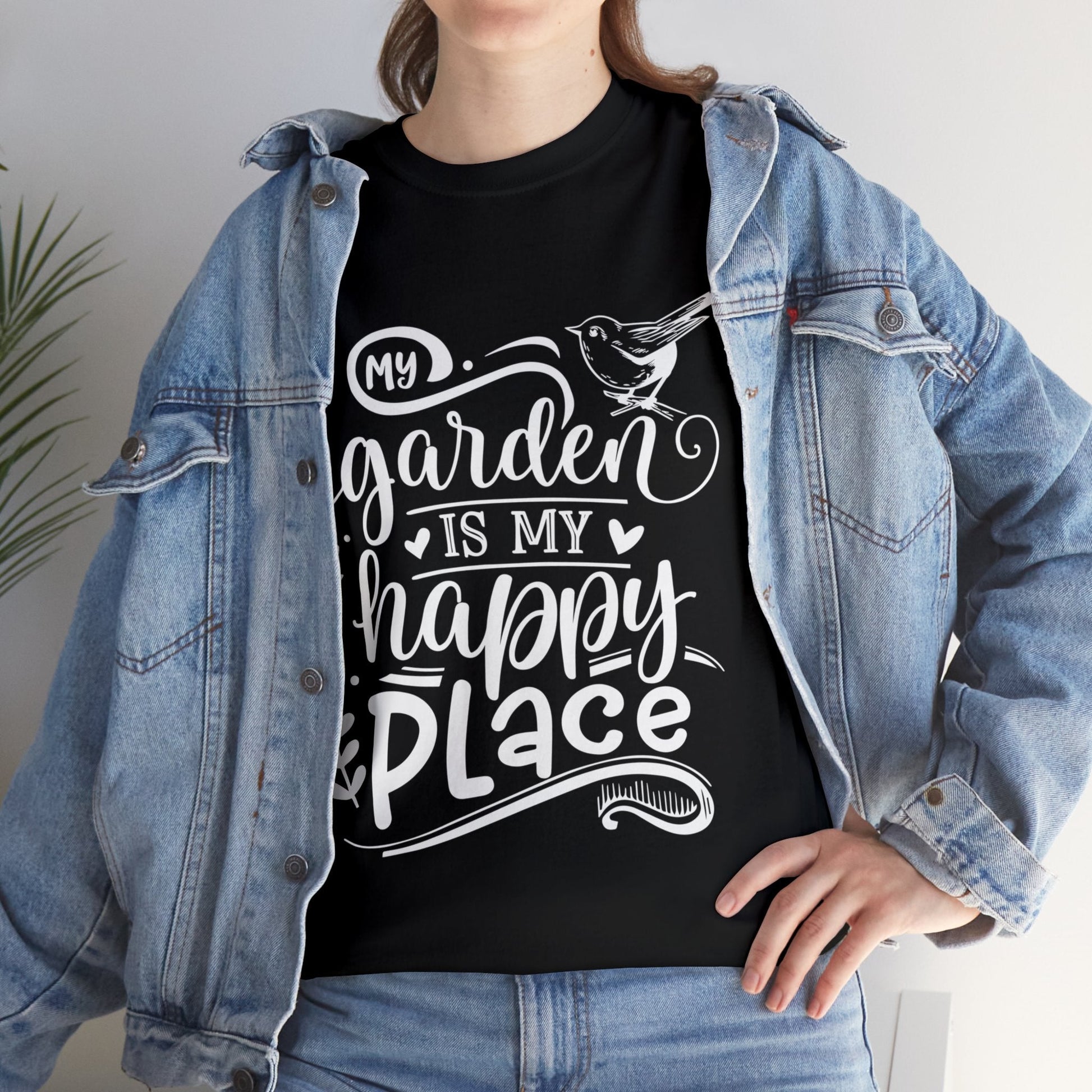 My Garden Is My Happy Place Shirt for Garden Lover Unisex Heavy Cotton Tee.