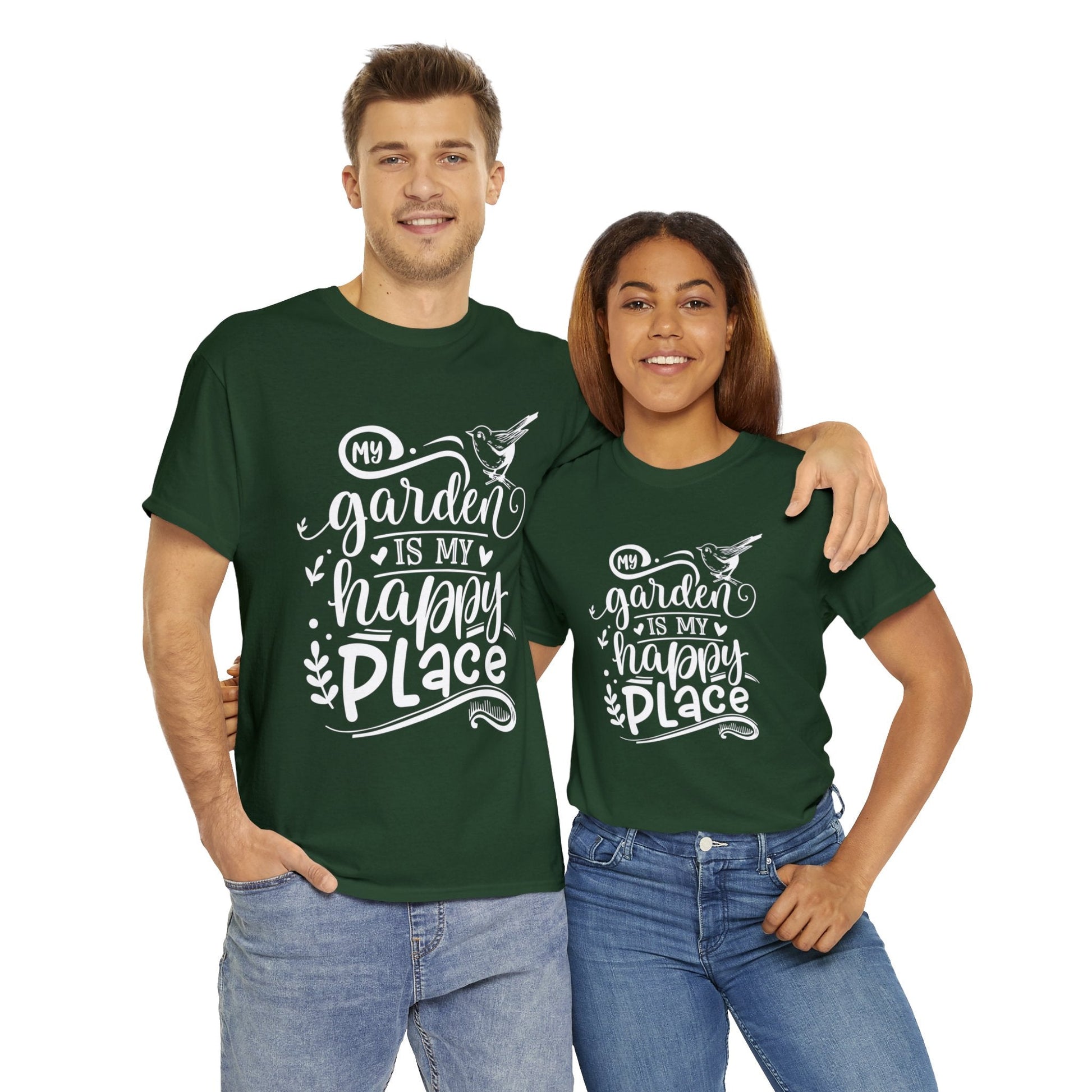 My Garden Is My Happy Place Shirt for Garden Lover Unisex Heavy Cotton Tee.