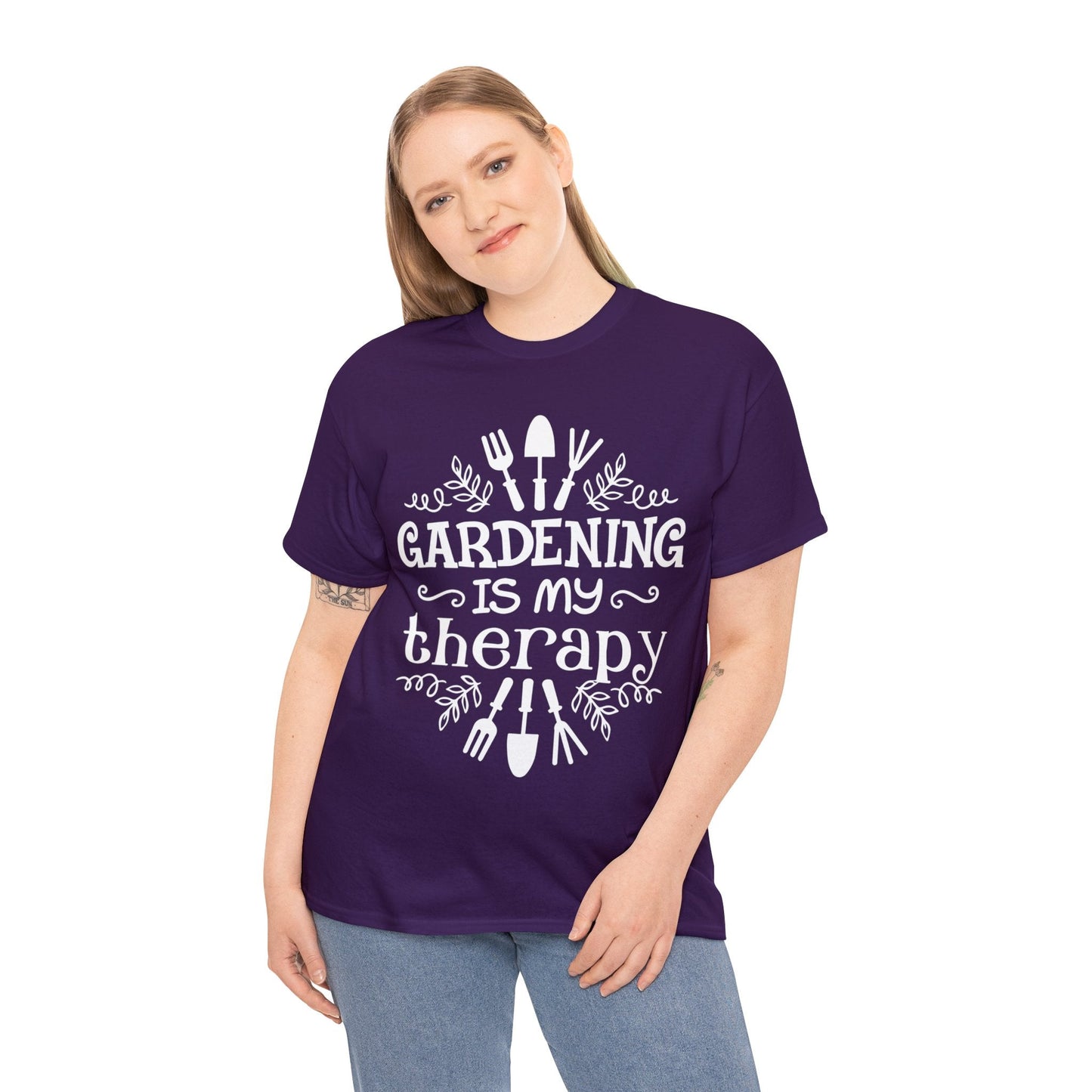 Gardening is my Therapy Shirt for Garden Lover Unisex Heavy Cotton Tee.