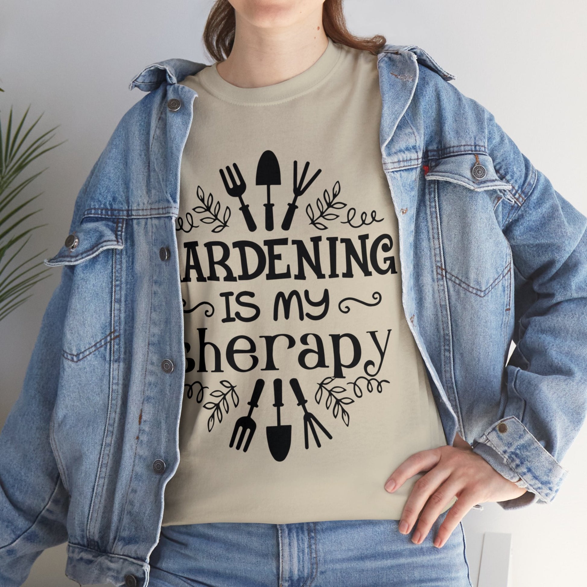 Gardening is my Therapy Shirt for Garden Lover Unisex Heavy Cotton Tee.