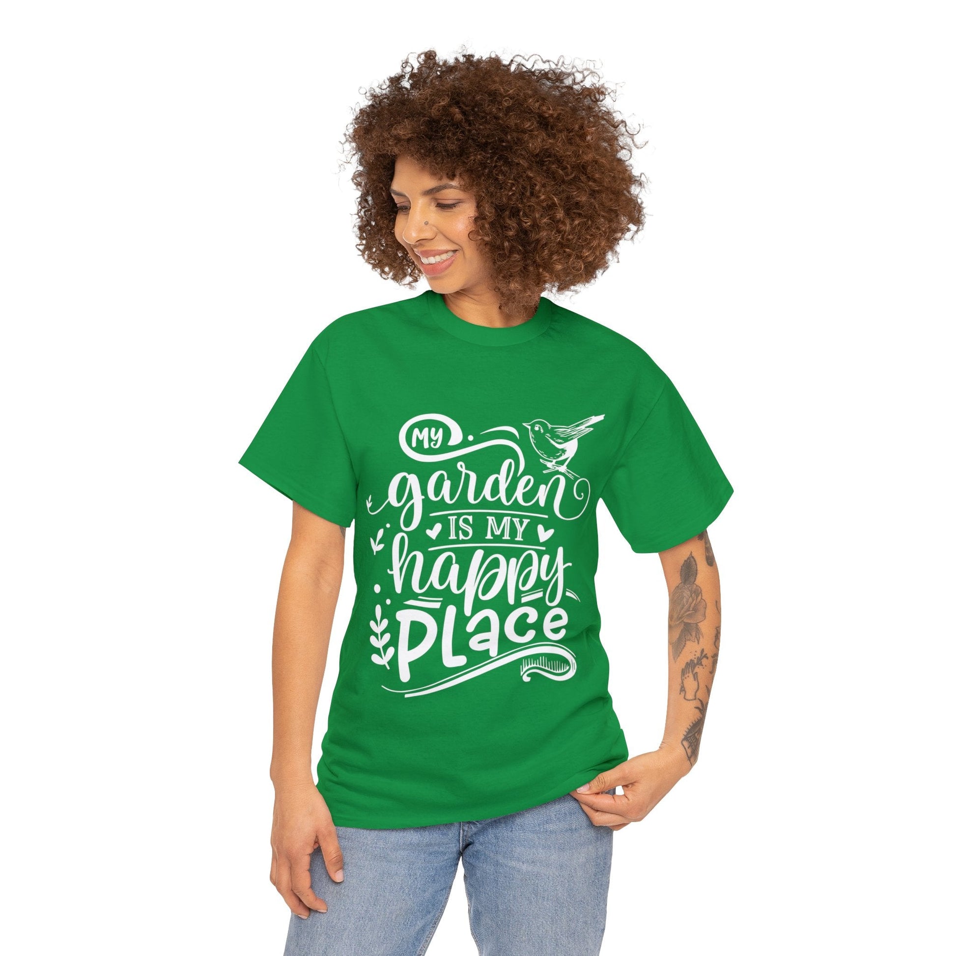 My Garden Is My Happy Place Shirt for Garden Lover Unisex Heavy Cotton Tee.