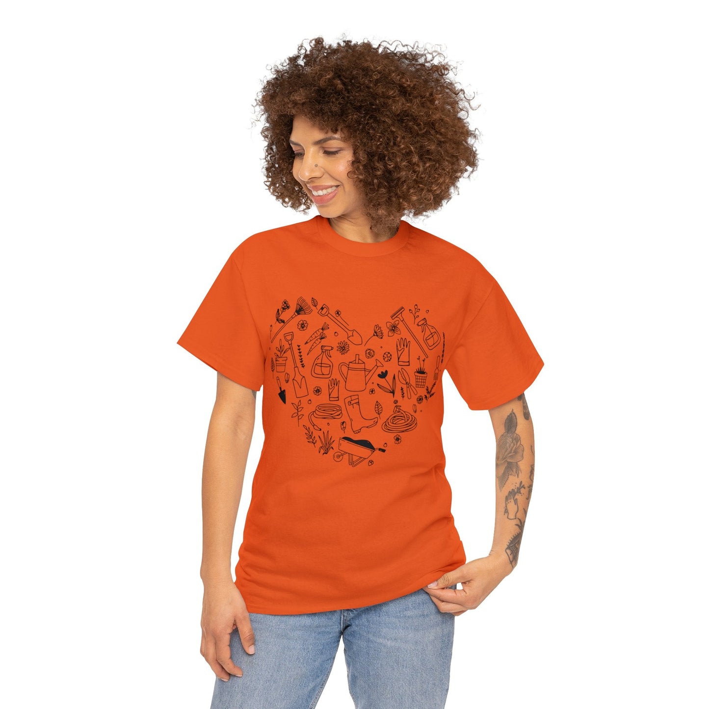 Heart Gardening Shirt for Garden Lover Unisex Heavy Cotton Tee.