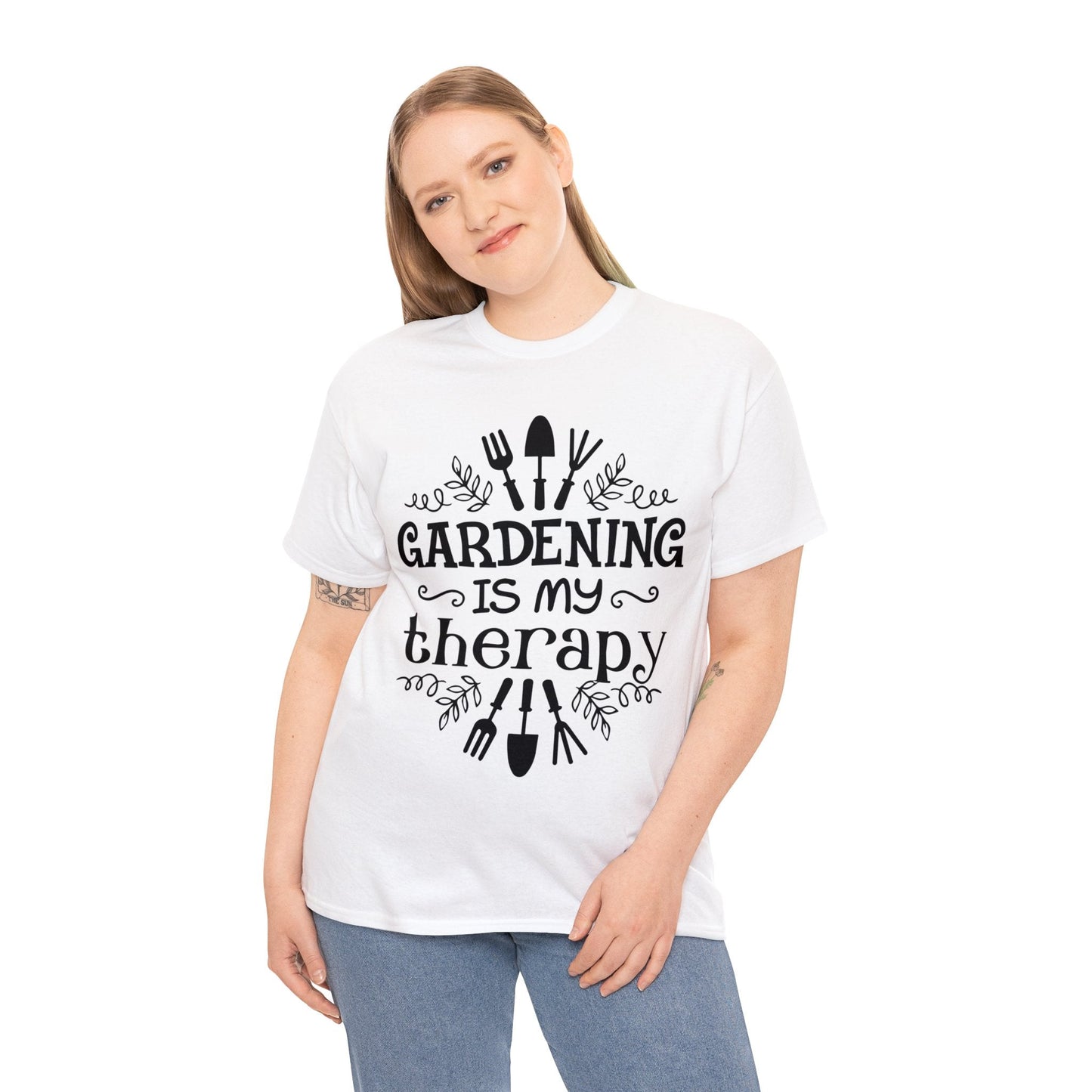 Gardening is my Therapy Shirt for Garden Lover Unisex Heavy Cotton Tee.