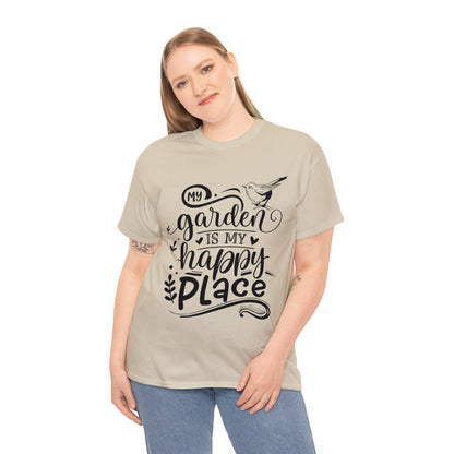 My Garden Is My Happy Place Shirt for Garden Lover Unisex Heavy Cotton Tee.