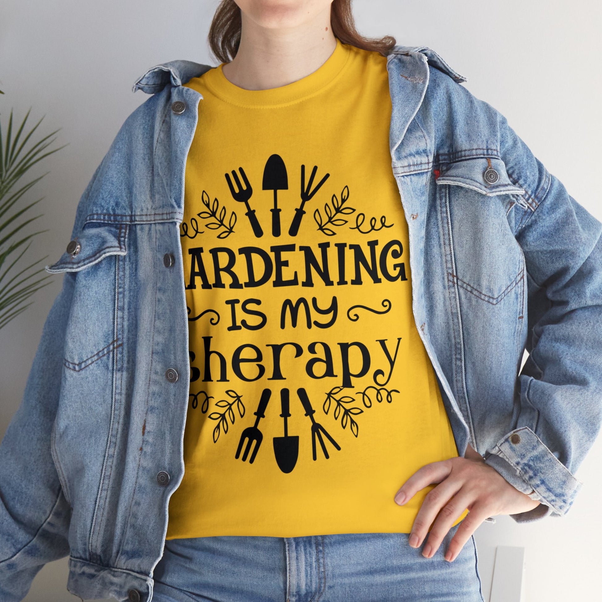 Gardening is my Therapy Shirt for Garden Lover Unisex Heavy Cotton Tee.