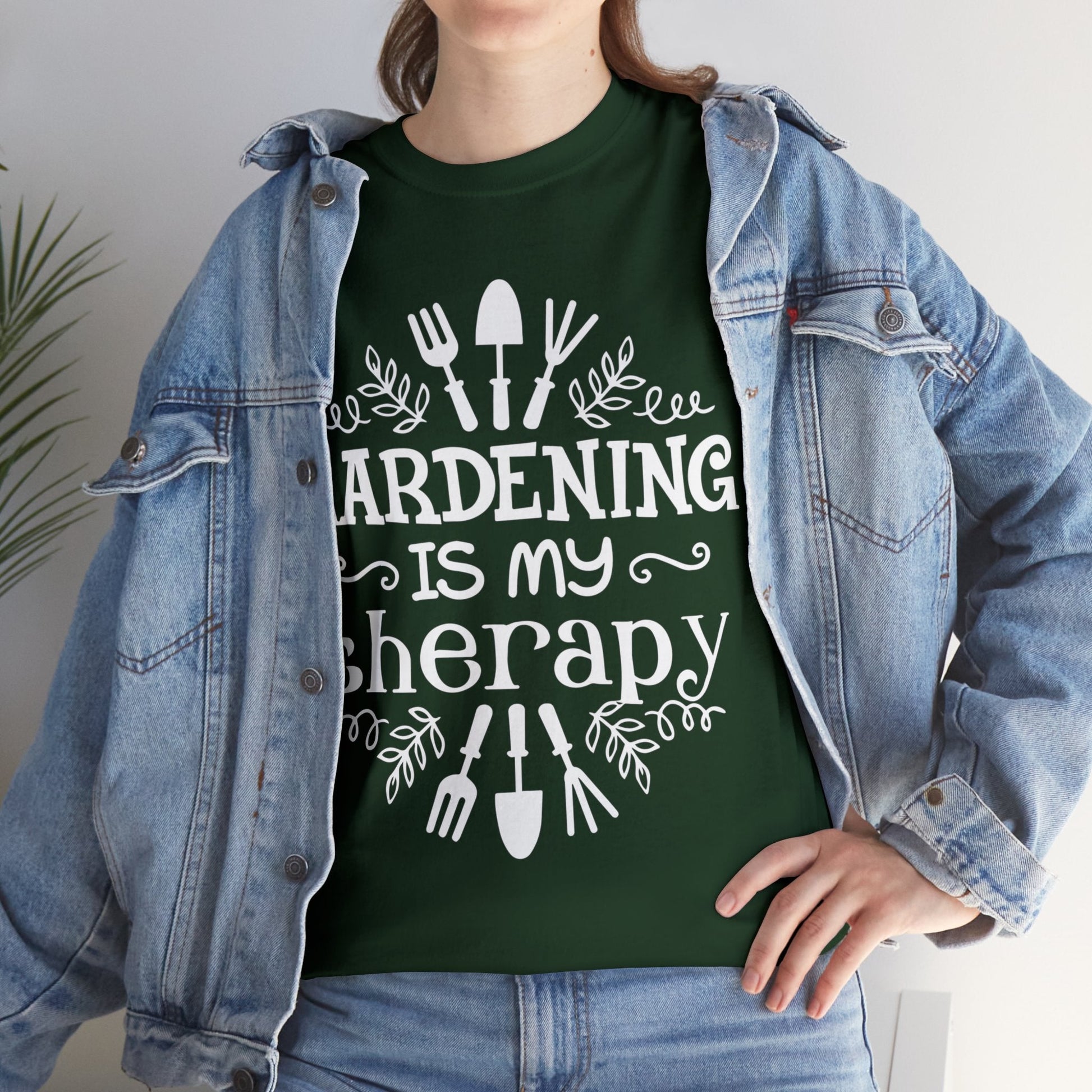 Gardening is my Therapy Shirt for Garden Lover Unisex Heavy Cotton Tee.