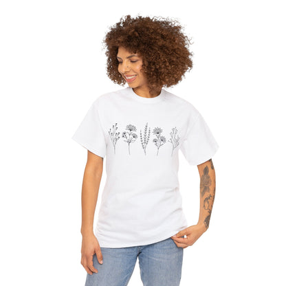 Floral And Plants Flower Shirt for Garden Lover Unisex Heavy Cotton Tee.