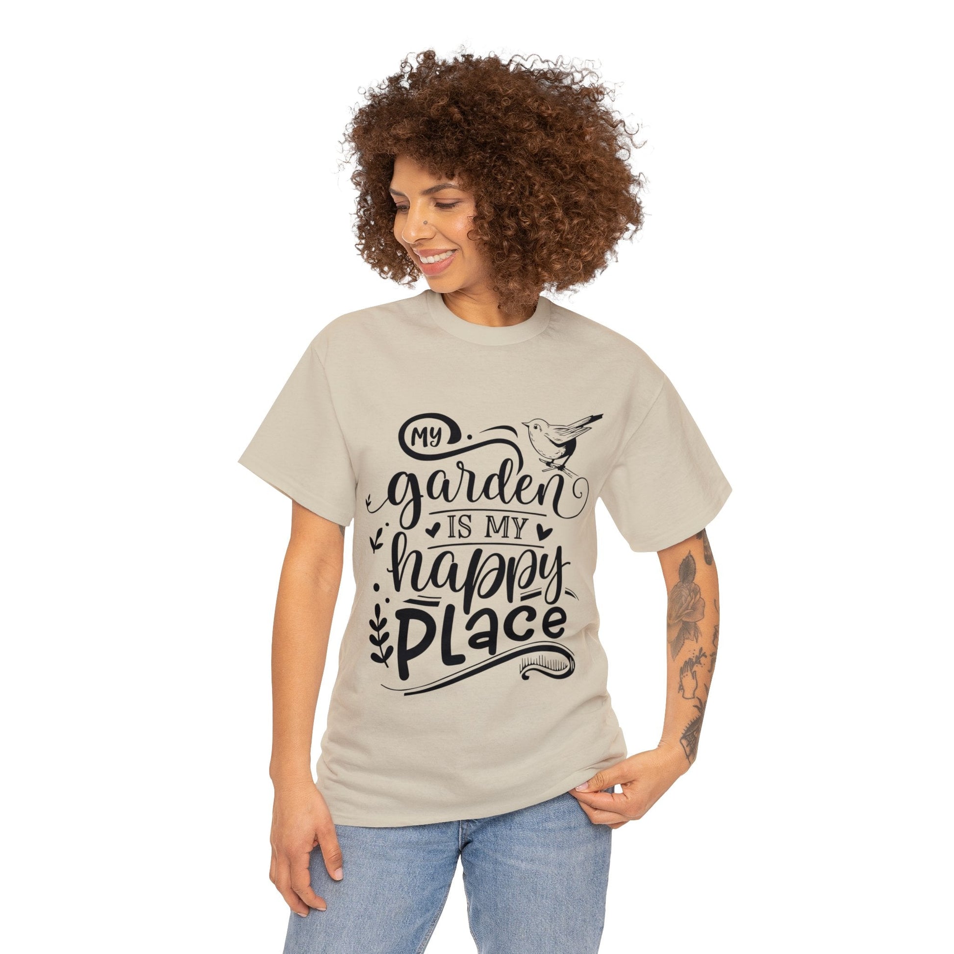 My Garden Is My Happy Place Shirt for Garden Lover Unisex Heavy Cotton Tee.