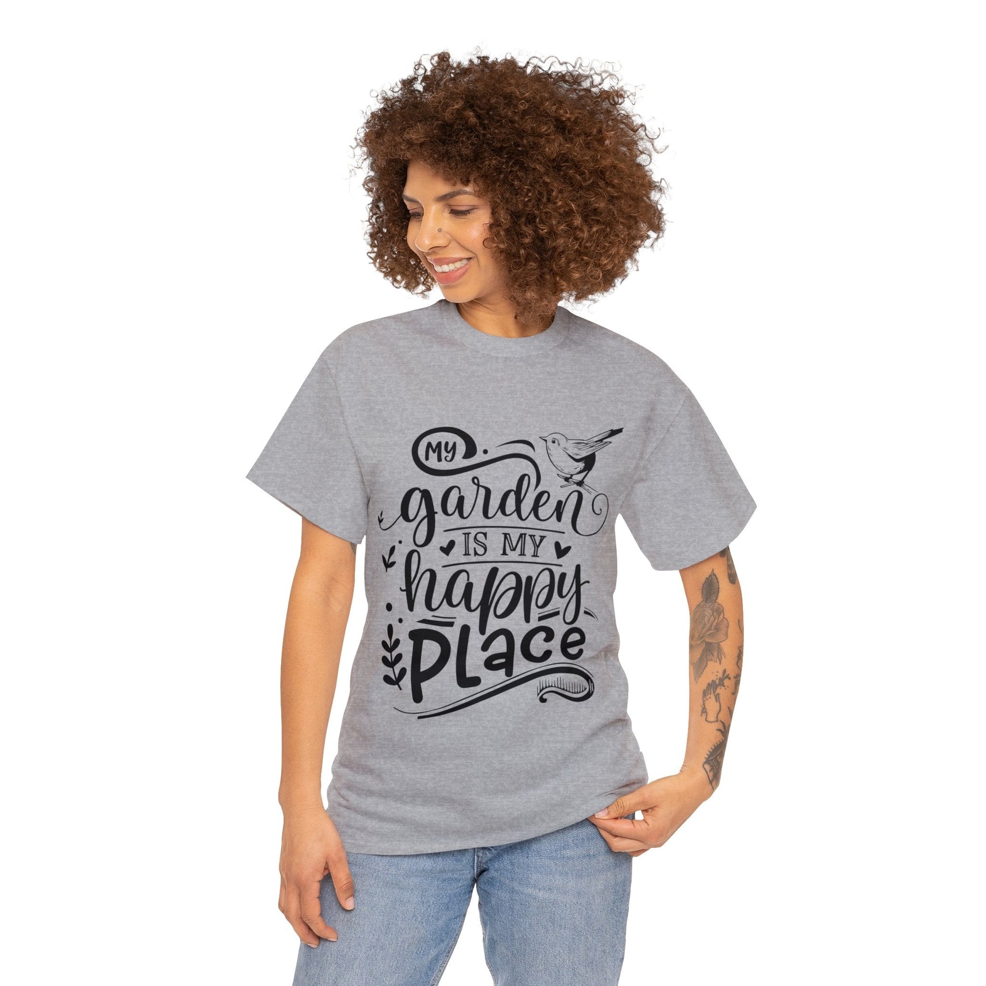 My Garden Is My Happy Place Shirt for Garden Lover Unisex Heavy Cotton Tee.