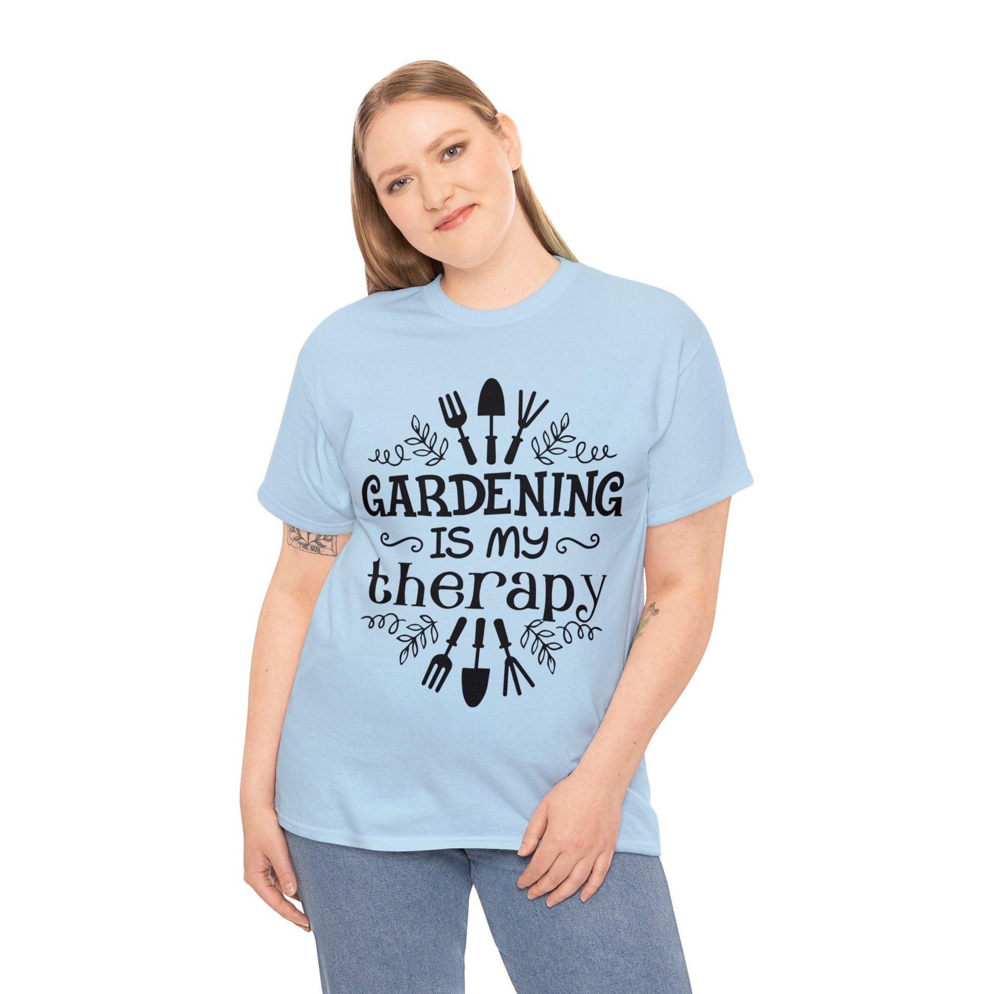 Gardening is my Therapy Shirt for Garden Lover Unisex Heavy Cotton Tee.