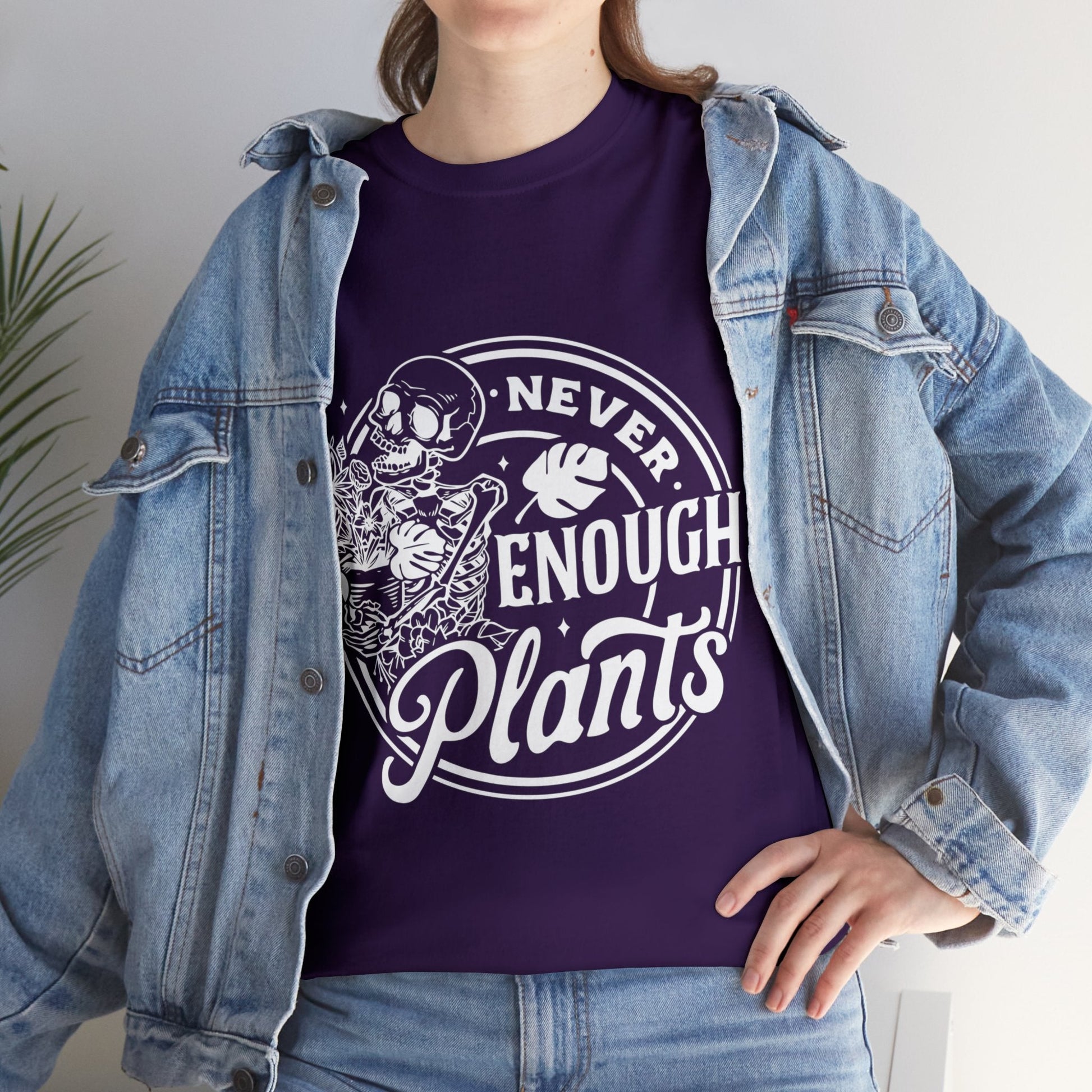 Never Enough Plants Skull Shirt for Garden Lover Unisex Heavy Cotton Tee.