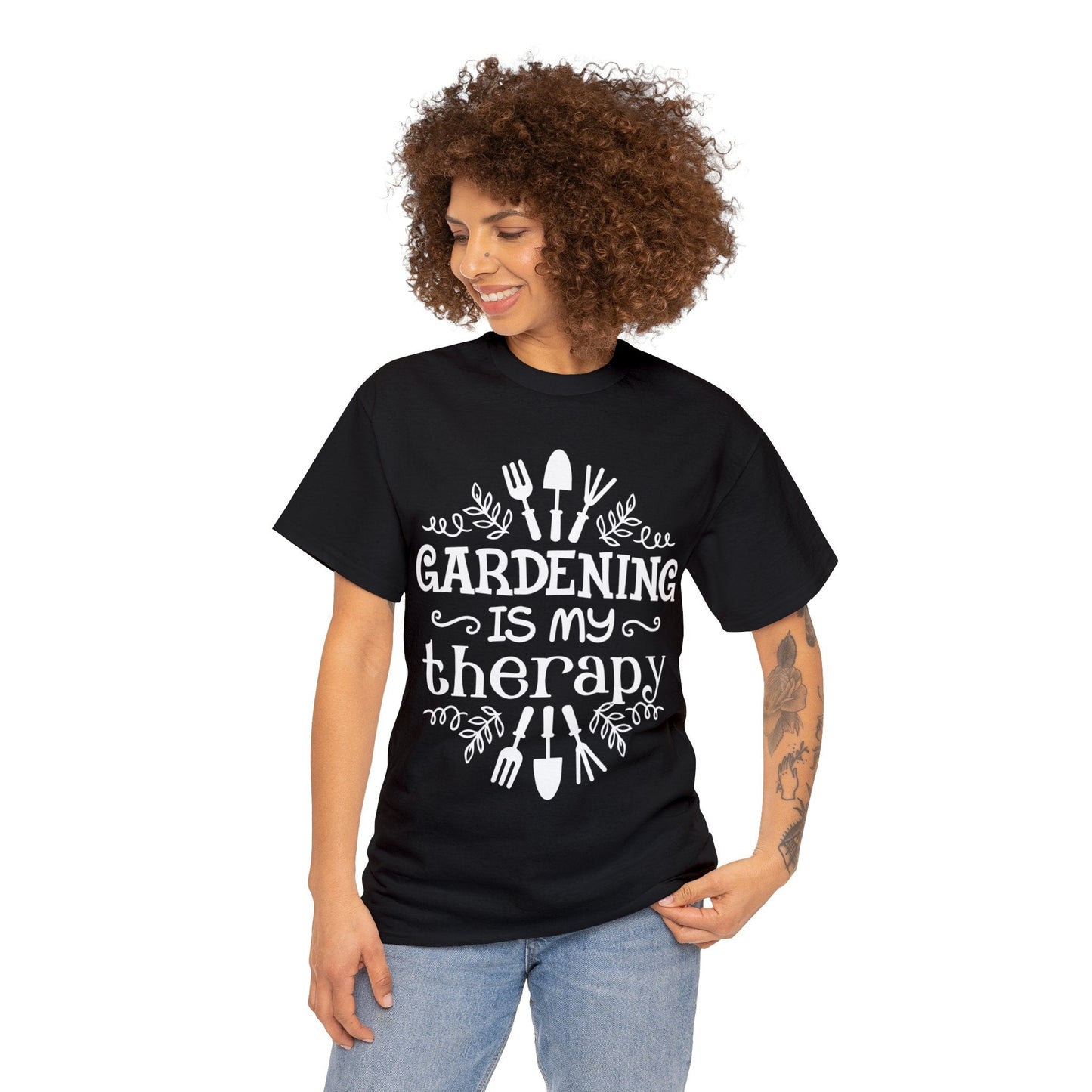 Gardening is my Therapy Shirt for Garden Lover Unisex Heavy Cotton Tee.