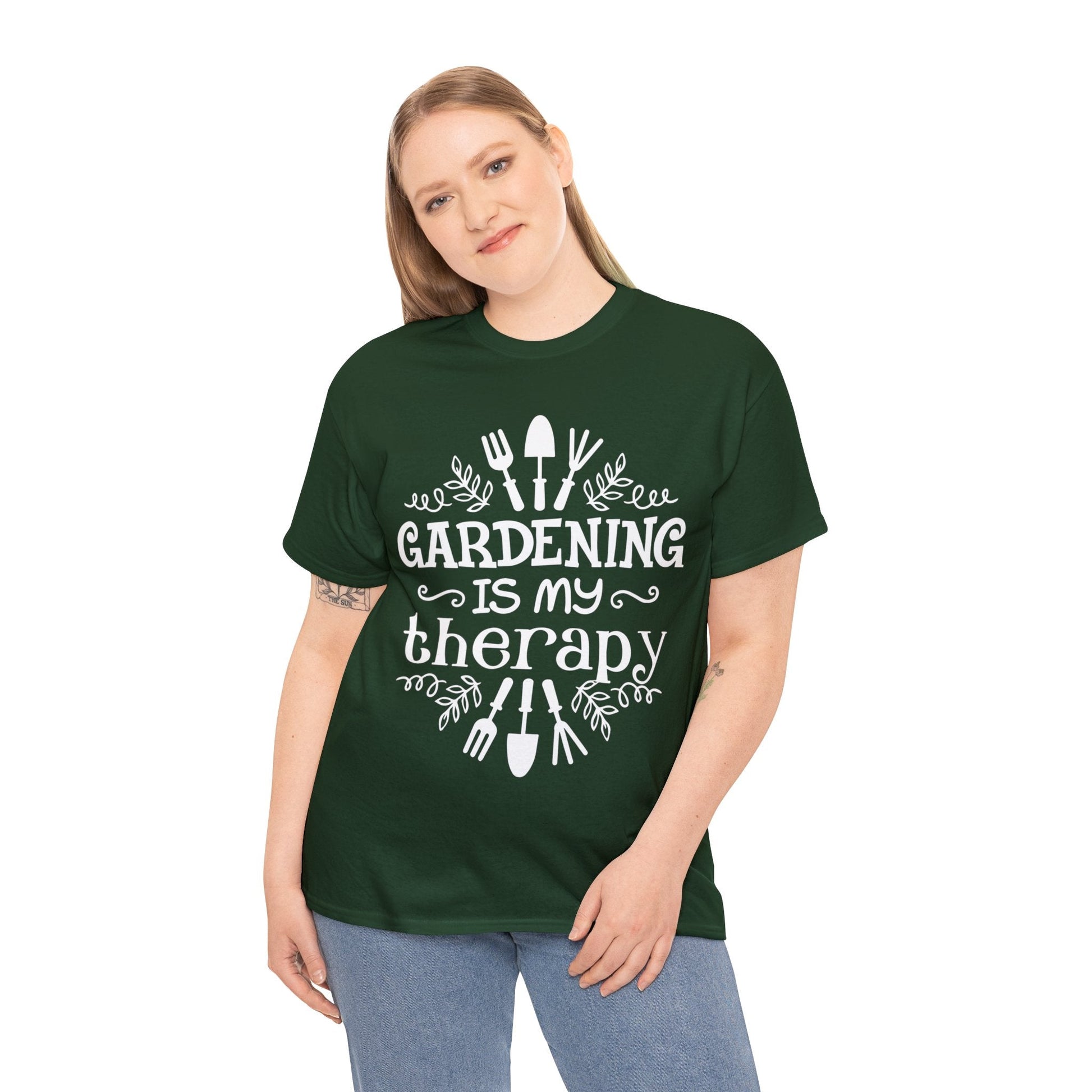 Gardening is my Therapy Shirt for Garden Lover Unisex Heavy Cotton Tee.