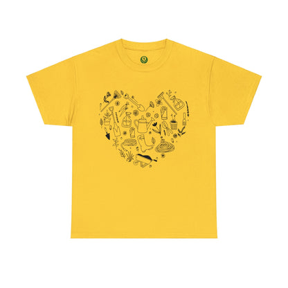 Heart Gardening Shirt for Garden Lover Unisex Heavy Cotton Tee.