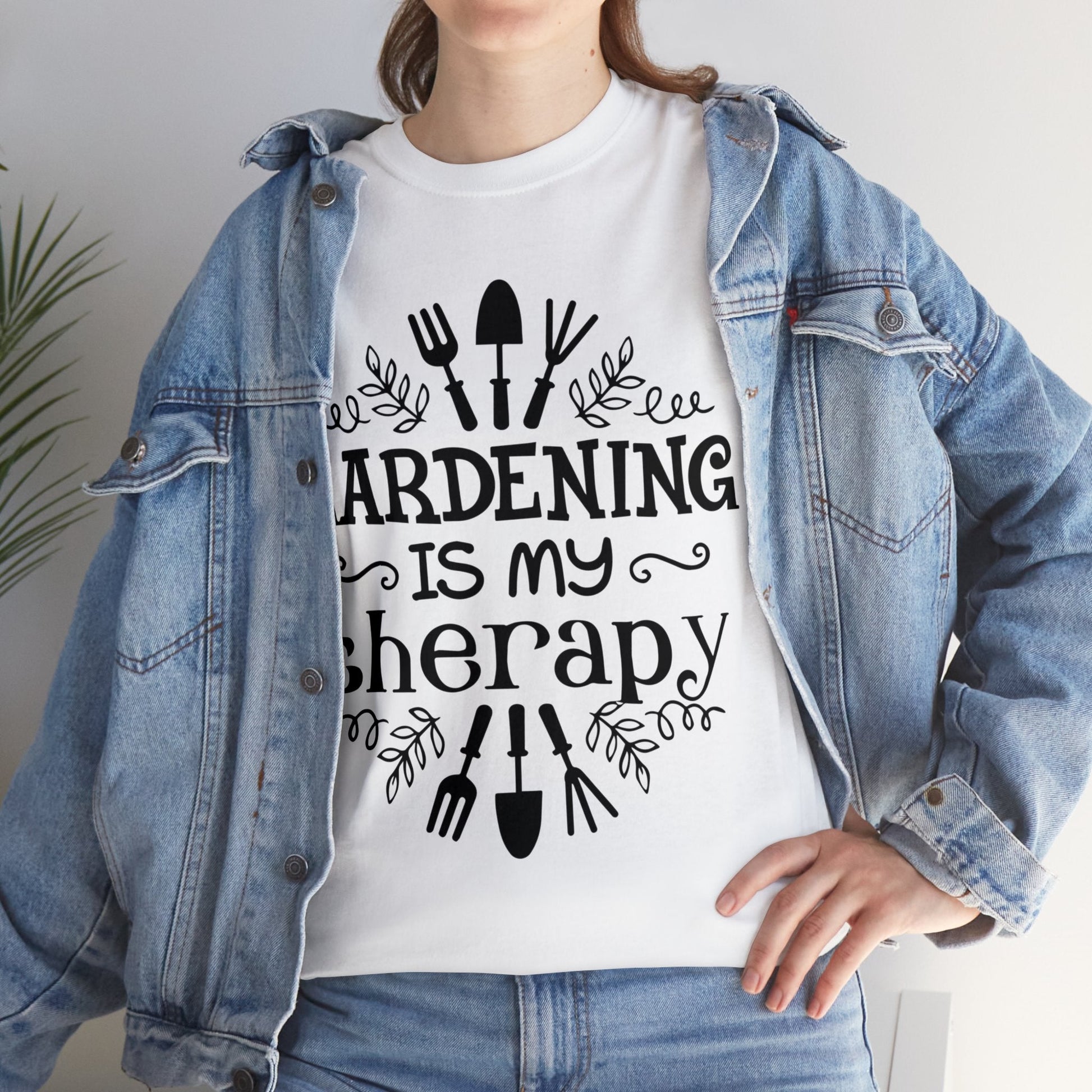 Gardening is my Therapy Shirt for Garden Lover Unisex Heavy Cotton Tee.