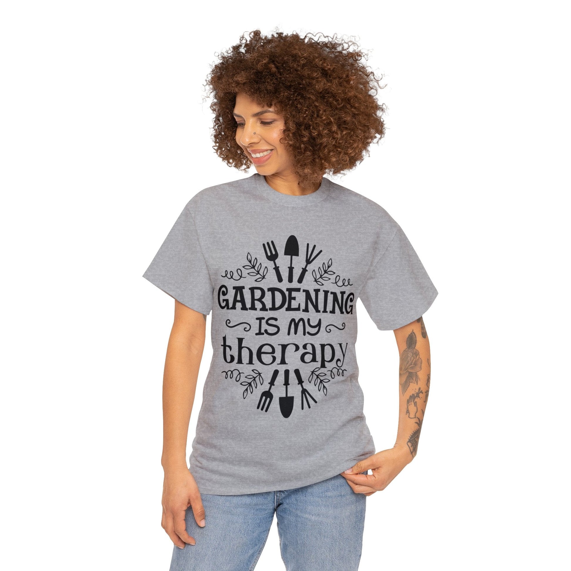 Gardening is my Therapy Shirt for Garden Lover Unisex Heavy Cotton Tee.