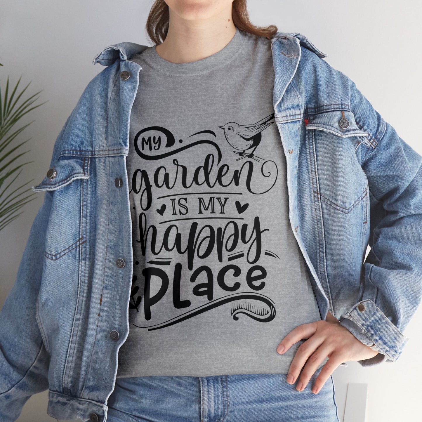 My Garden Is My Happy Place Shirt for Garden Lover Unisex Heavy Cotton Tee.