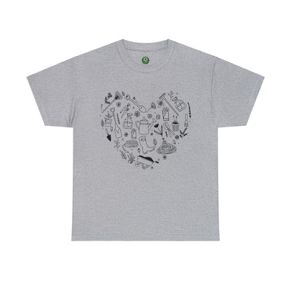 Heart Gardening Shirt for Garden Lover Unisex Heavy Cotton Tee.