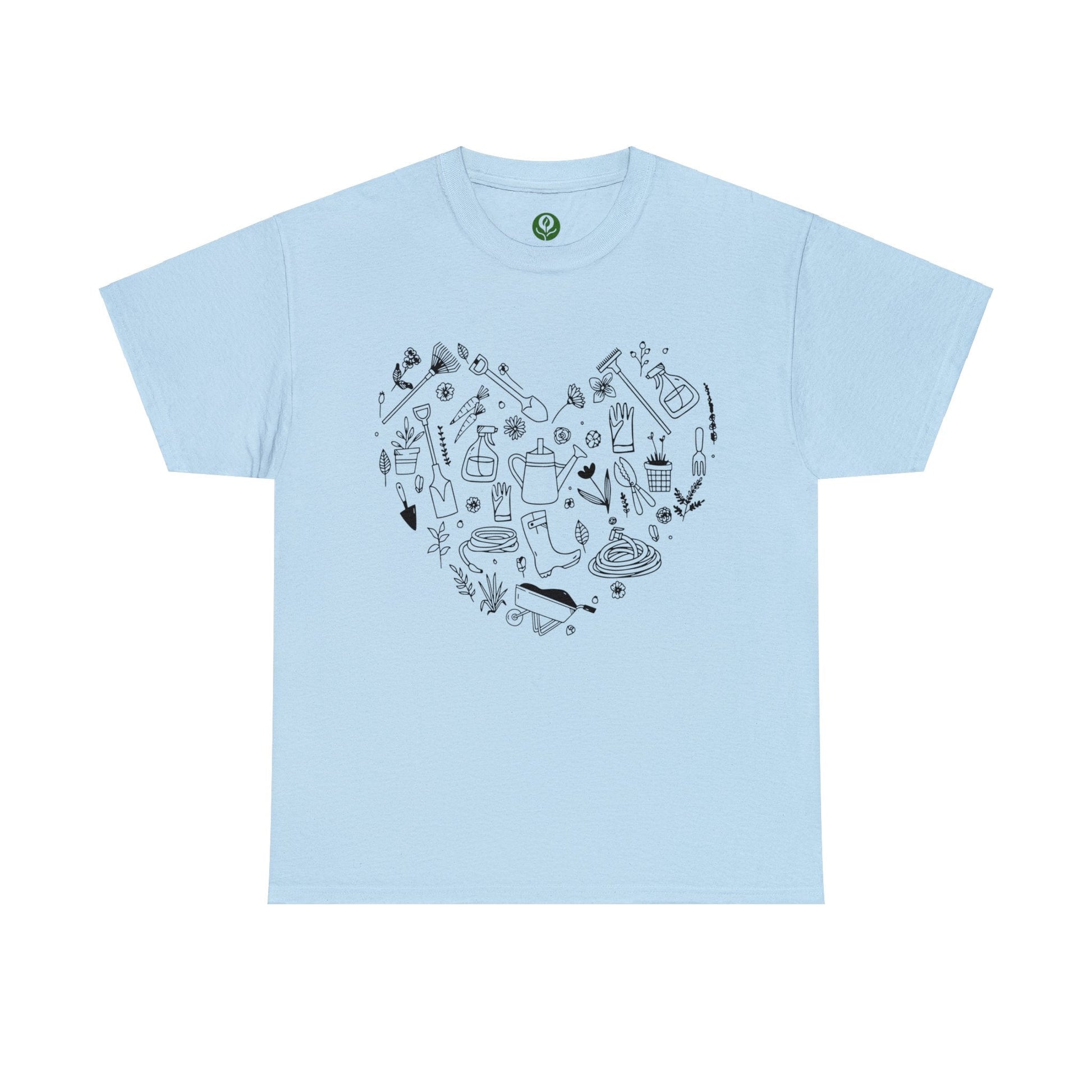 Heart Gardening Shirt for Garden Lover Unisex Heavy Cotton Tee.