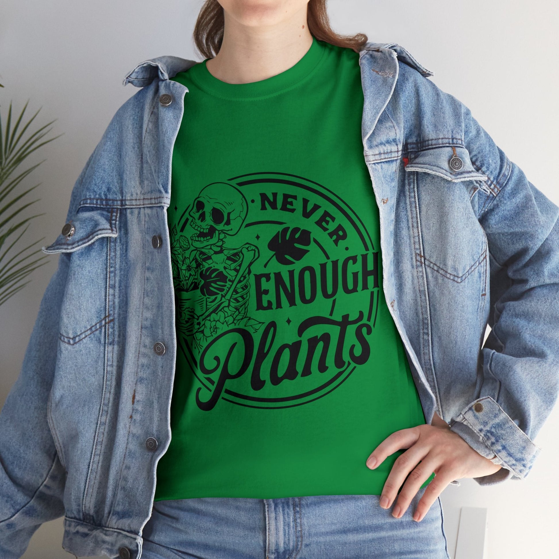 Never Enough Plants Skull Shirt for Garden Lover Unisex Heavy Cotton Tee.