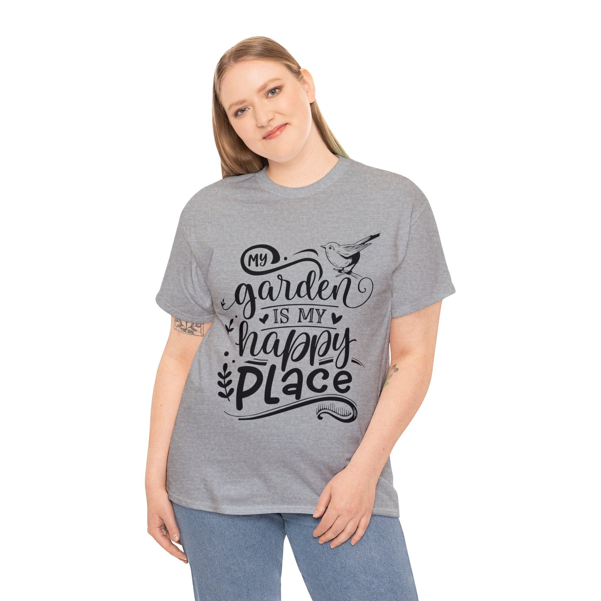 My Garden Is My Happy Place Shirt for Garden Lover Unisex Heavy Cotton Tee.